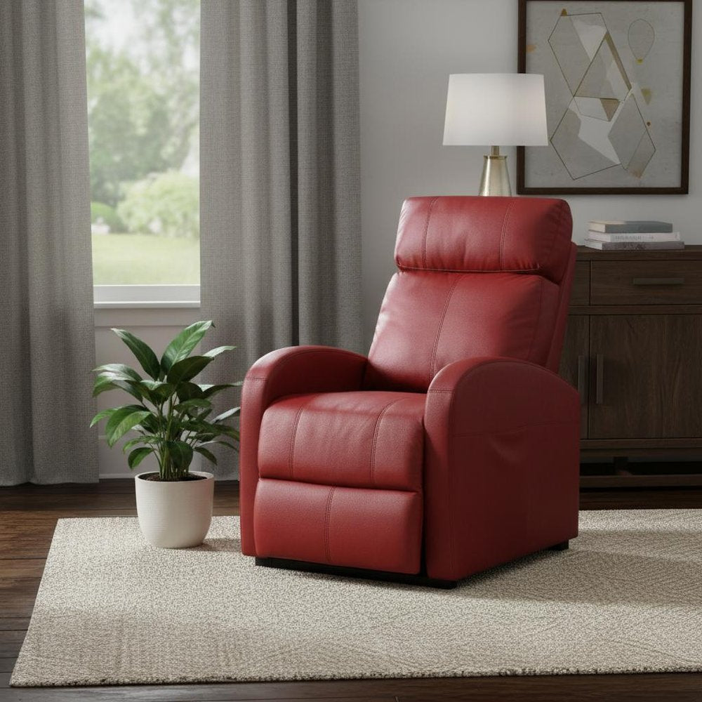 28" Gray Tufted Faux Leather Faux Leather Power Lift Assist Recliner HomeRoots