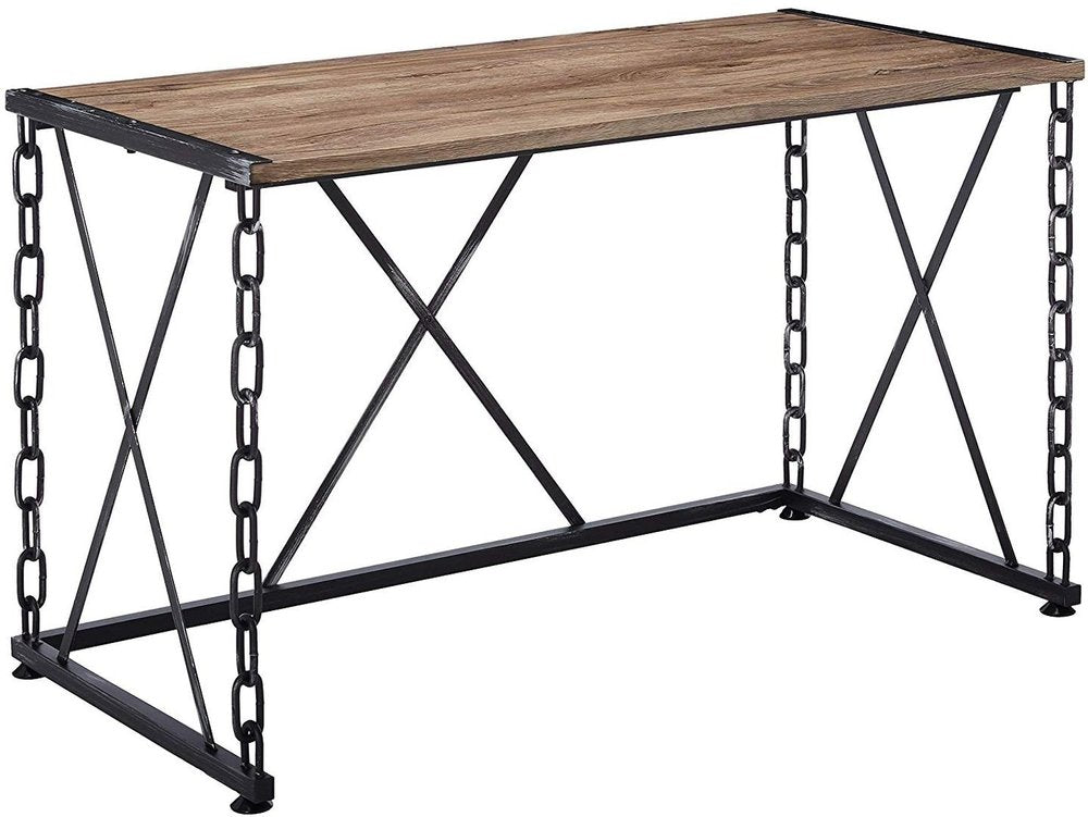 48" Brown and Black Computer Desk HomeRoots
