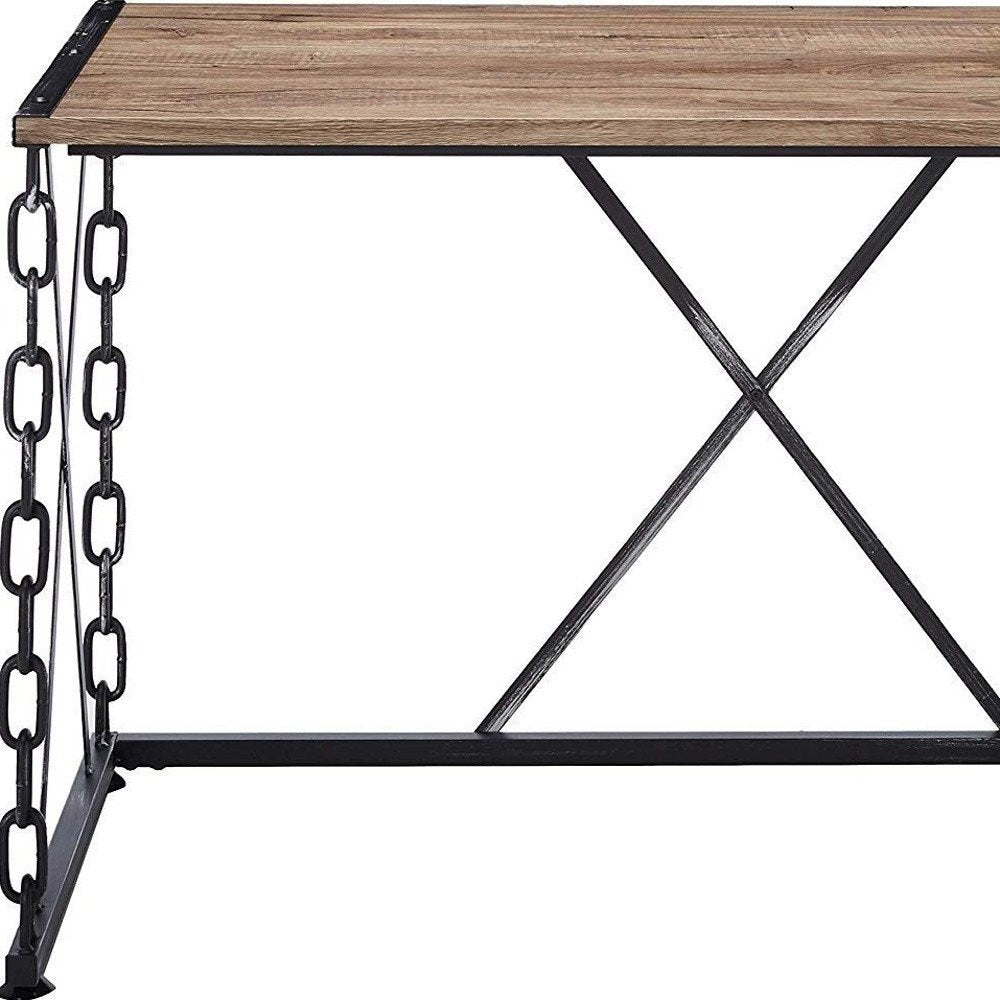 48" Brown and Black Computer Desk HomeRoots