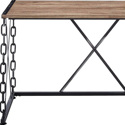 48" Brown and Black Computer Desk HomeRoots