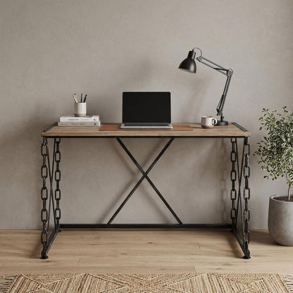 48" Brown and Black Computer Desk HomeRoots