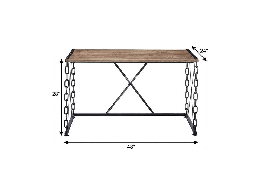 48" Brown and Black Computer Desk HomeRoots