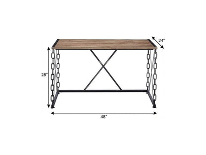 48" Brown and Black Computer Desk HomeRoots