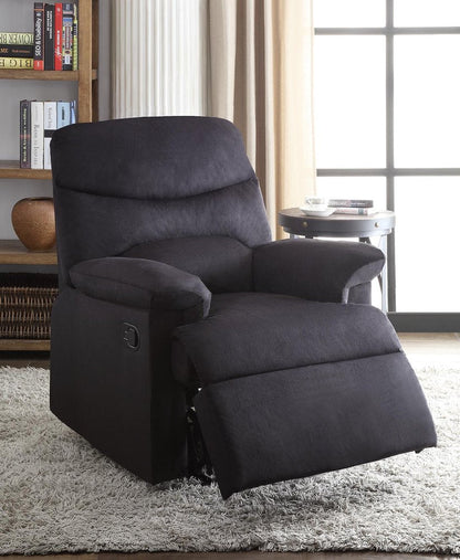 35" Black Microfiber Manual Recliner HomeRoots