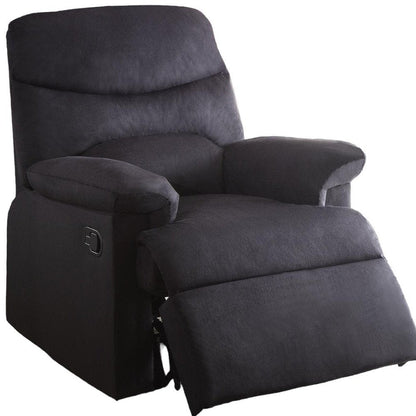 35" Black Microfiber Manual Recliner HomeRoots