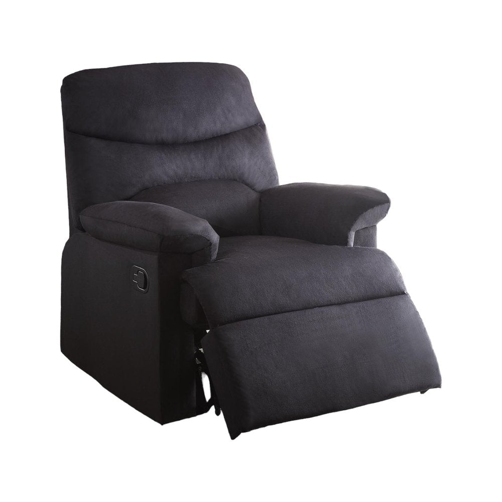 35" Black Microfiber Manual Recliner HomeRoots