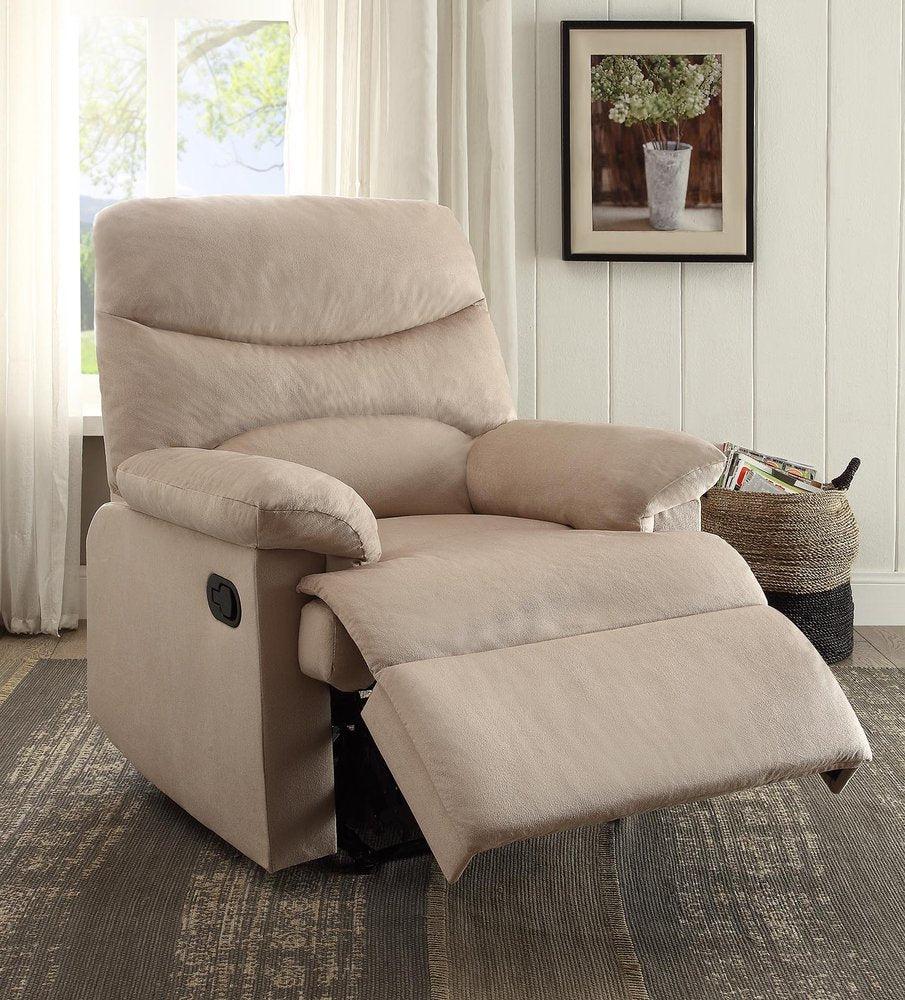 35" Light Brown Microfiber Manual Recliner HomeRoots