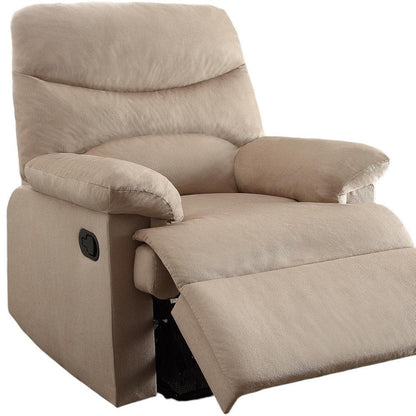 35" Light Brown Microfiber Manual Recliner HomeRoots