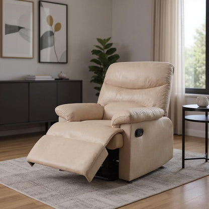 35" Light Brown Microfiber Manual Recliner HomeRoots