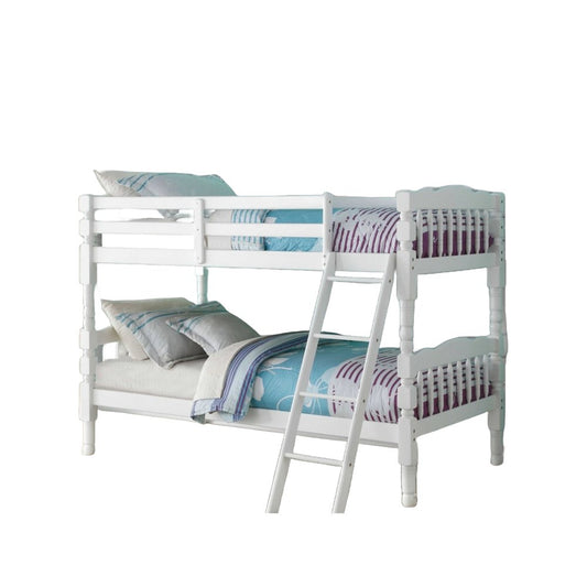 White Twin Over Twin Bunk Bed HomeRoots