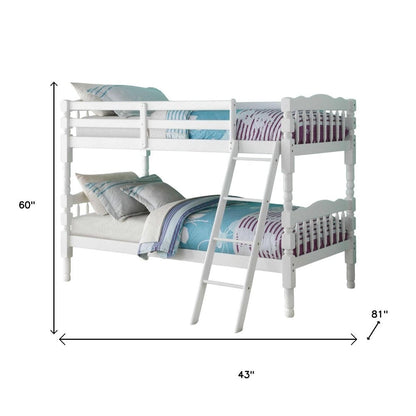 White Twin Over Twin Bunk Bed HomeRoots