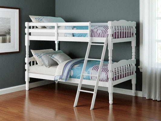 White Twin Over Twin Bunk Bed HomeRoots