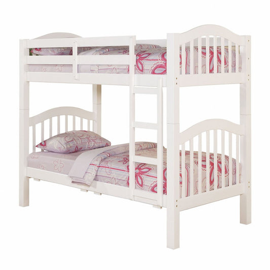 White Twin Over Twin Bunk Bed HomeRoots