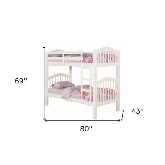 White Twin Over Twin Bunk Bed HomeRoots