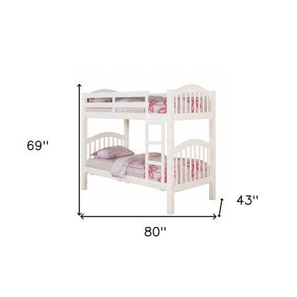 White Twin Over Twin Bunk Bed HomeRoots