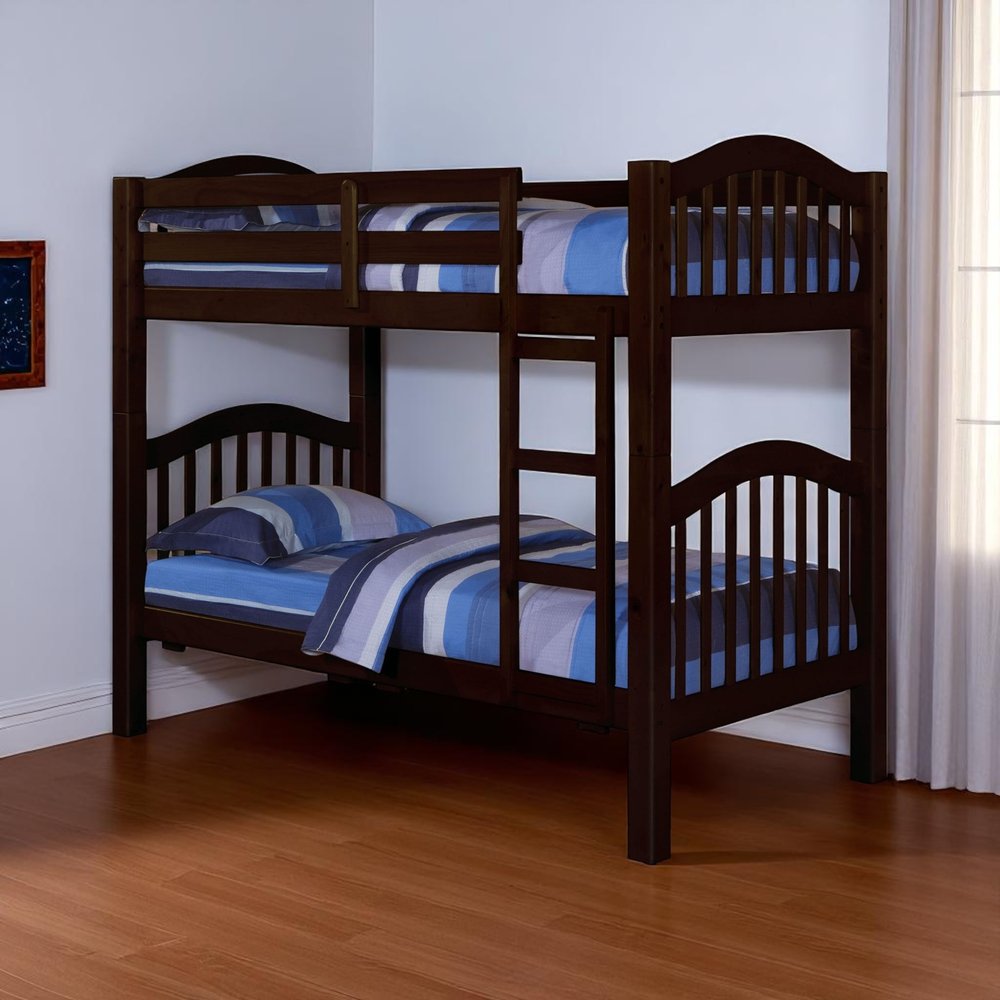Espresso Twin Over Twin Bunk Bed HomeRoots