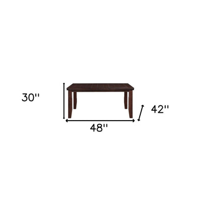 48" Dark Brown Solid Manufactured Wood Dining Table HomeRoots