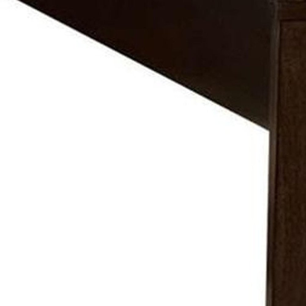 Espresso Inlaid Panels Wood Queen Bed Frame — view 3