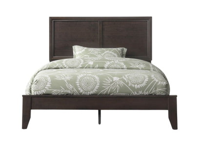 Espresso Inlaid Panels Wood Queen Bed Frame HomeRoots
