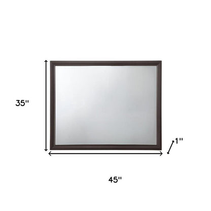 35" Espresso Wood Mounted Dresser Mirror HomeRoots