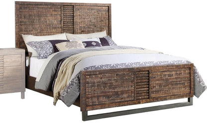 Solid Wood Queen Brown and Black Bed HomeRoots
