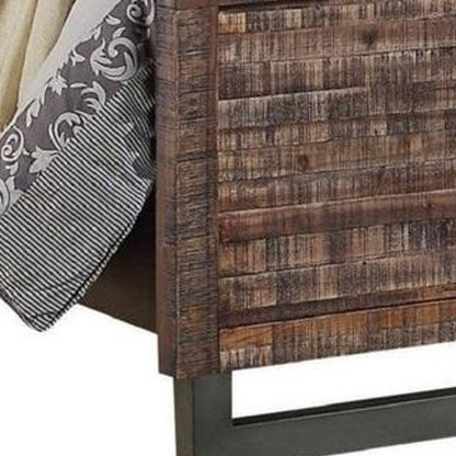 Solid Wood Queen Brown and Black Bed HomeRoots