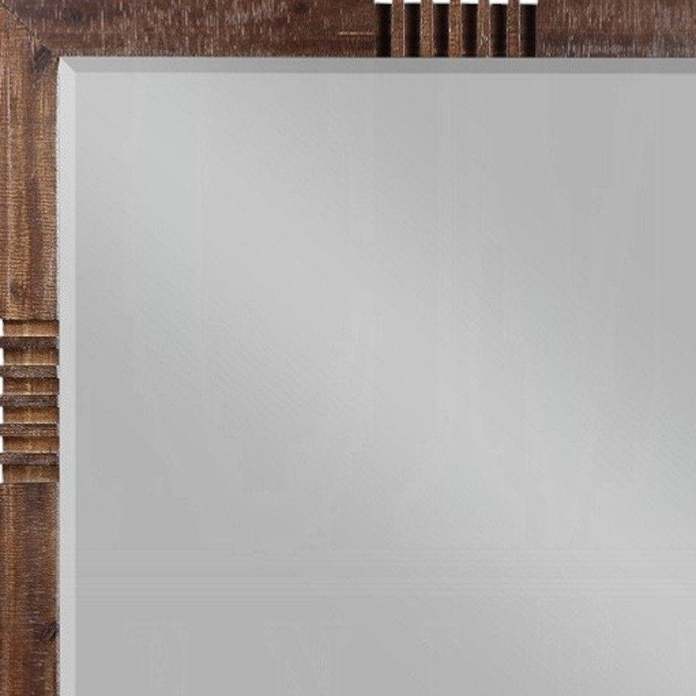 Reclaimed Oak Finish Rectangular Mirror HomeRoots