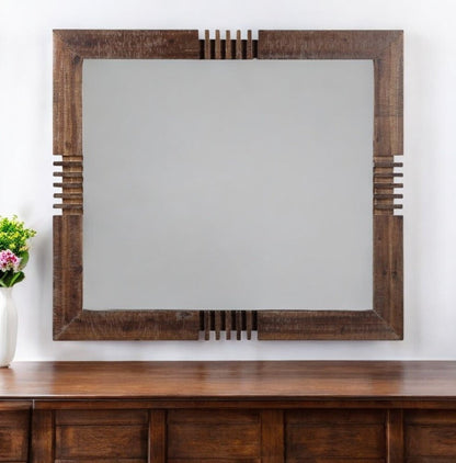 Reclaimed Oak Finish Rectangular Mirror HomeRoots