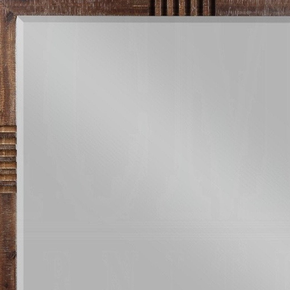 Reclaimed Oak Finish Rectangular Mirror HomeRoots