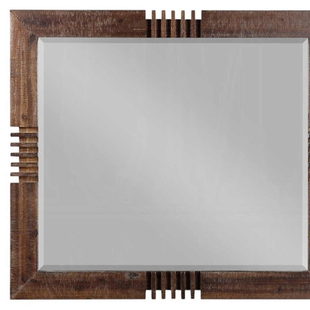 Reclaimed Oak Finish Rectangular Mirror HomeRoots