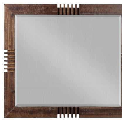 Reclaimed Oak Finish Rectangular Mirror HomeRoots
