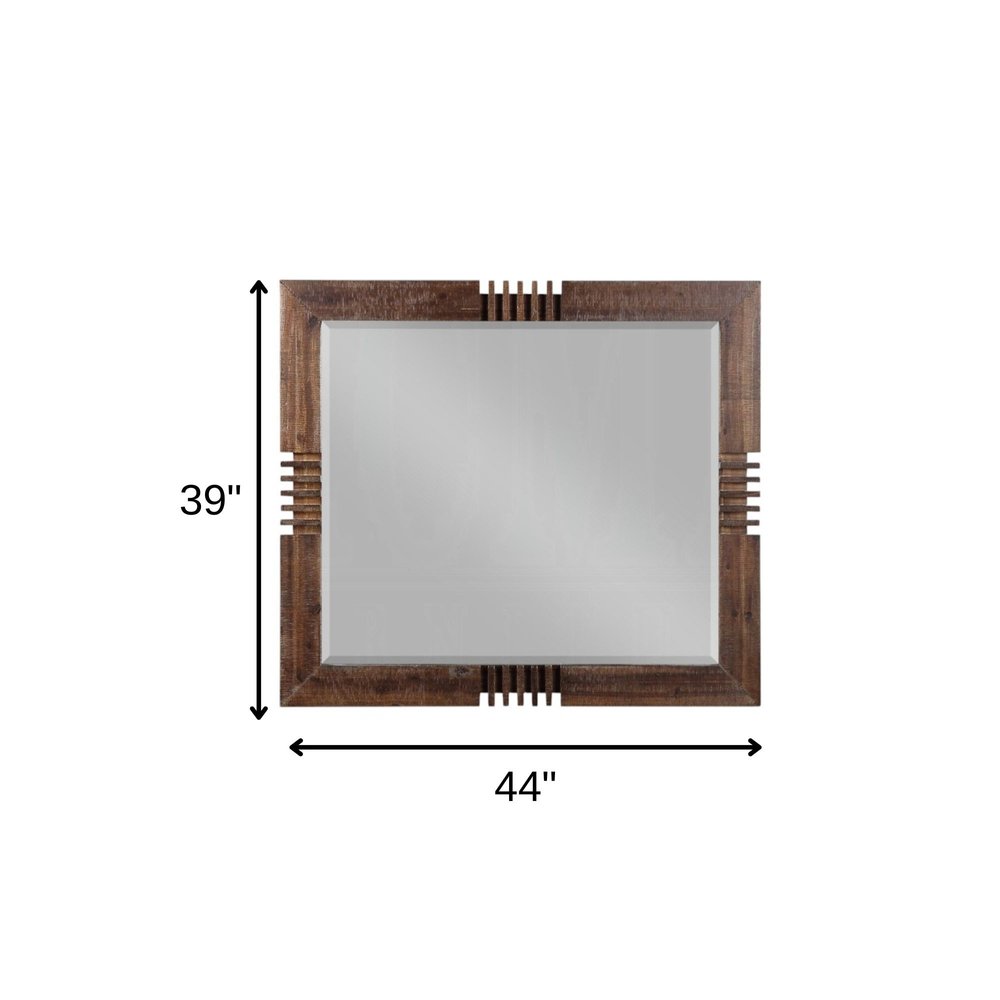 Reclaimed Oak Finish Rectangular Mirror HomeRoots