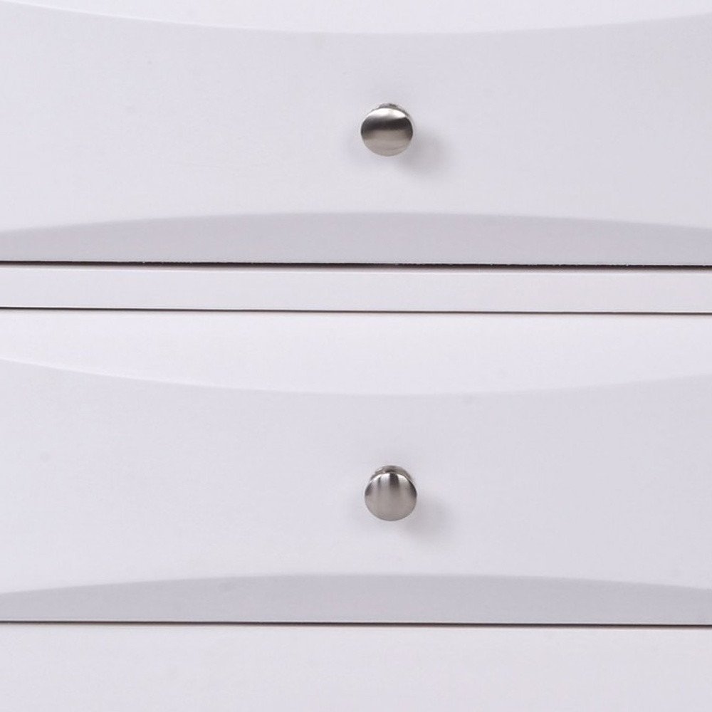 Elegant White 3 Drawer Nightstand — view 7