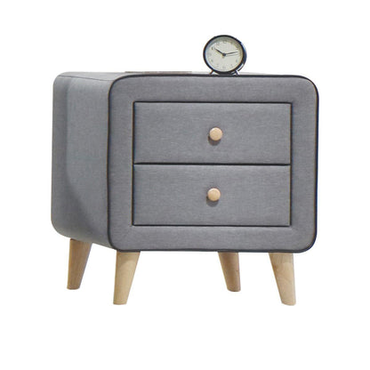 22" Light Gray Two Drawers Nightstand - FurniFindUSA