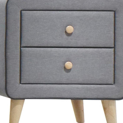 22" Light Gray Two Drawers Nightstand - FurniFindUSA