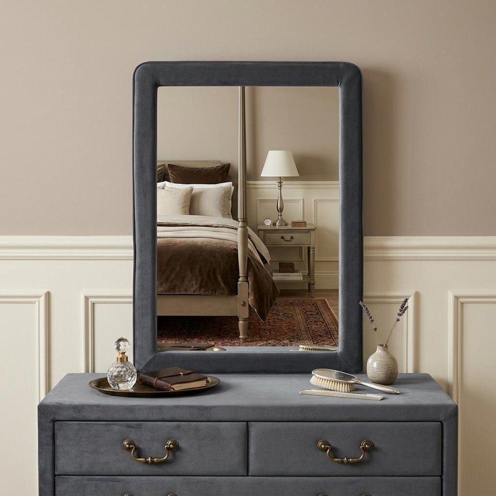36" Light Gray Framed Mirror HomeRoots