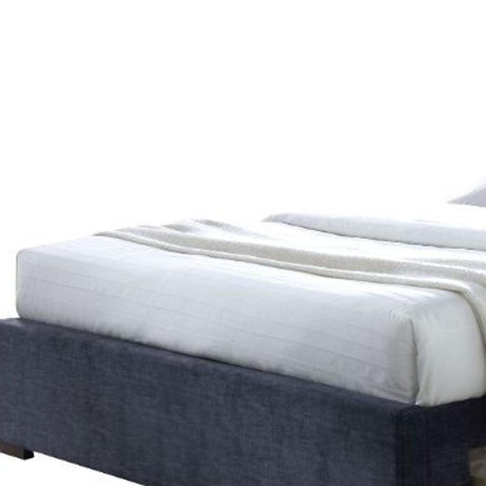 King Tufted Dark Gray And Gray Upholstered Linen Bed With Nailhead Trim - FurniFindUSA
