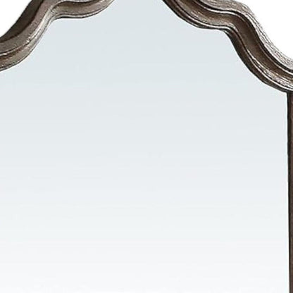 40" Gray Solid Wood Arch Dresser Mount Framed Mirror HomeRoots