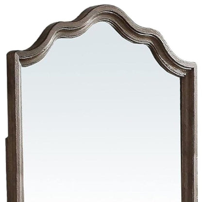 40" Gray Solid Wood Arch Dresser Mount Framed Mirror HomeRoots