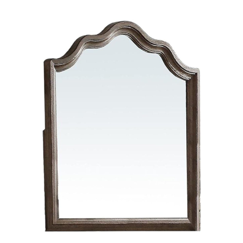 40" Gray Solid Wood Arch Dresser Mount Framed Mirror HomeRoots