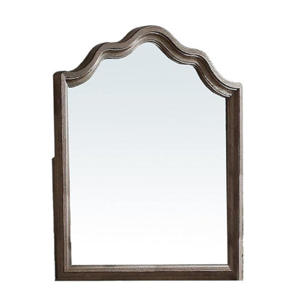 40" Gray Solid Wood Arch Dresser Mount Framed Mirror HomeRoots