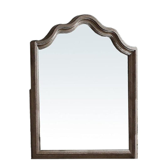 40" Gray Solid Wood Arch Dresser Mount Framed Mirror HomeRoots