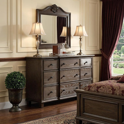 40" Oak Wood Five Drawer Dresser HomeRoots