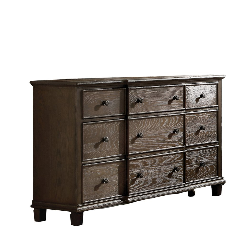 40" Oak Wood Five Drawer Dresser HomeRoots