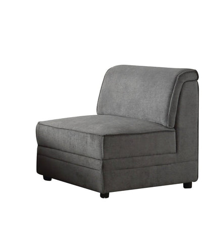30" Gray and Black Velvet Slipper Chair HomeRoots