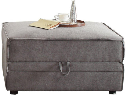 30" Gray Velvet Storage - FurniFindUSA