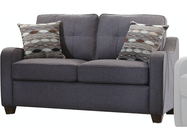 50" Gray 100% Linen Love Seat