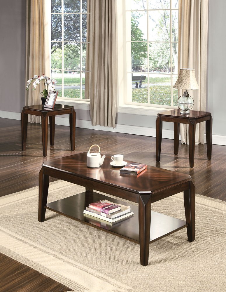 Dark Brown Solid Wood Coffee Table With Shelf HomeRoots