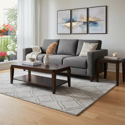 Dark Brown Solid Wood Coffee Table With Shelf HomeRoots