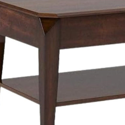 47" Dark Brown Wood Lift Top Coffee Table With Shelf HomeRoots
